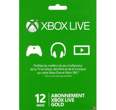 XBOX 1 MICROSOFT XBOX ONE Carte abonnement Xbox Live Gold 12 mois