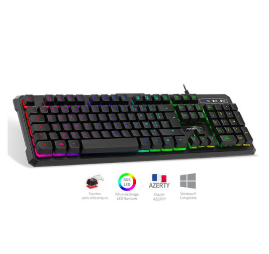 Clavier Gamer ADVANCE semi mécanique GTA 230 RGB