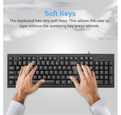 Ensemble clavier et souris USB filaire ergonomique -Promate-