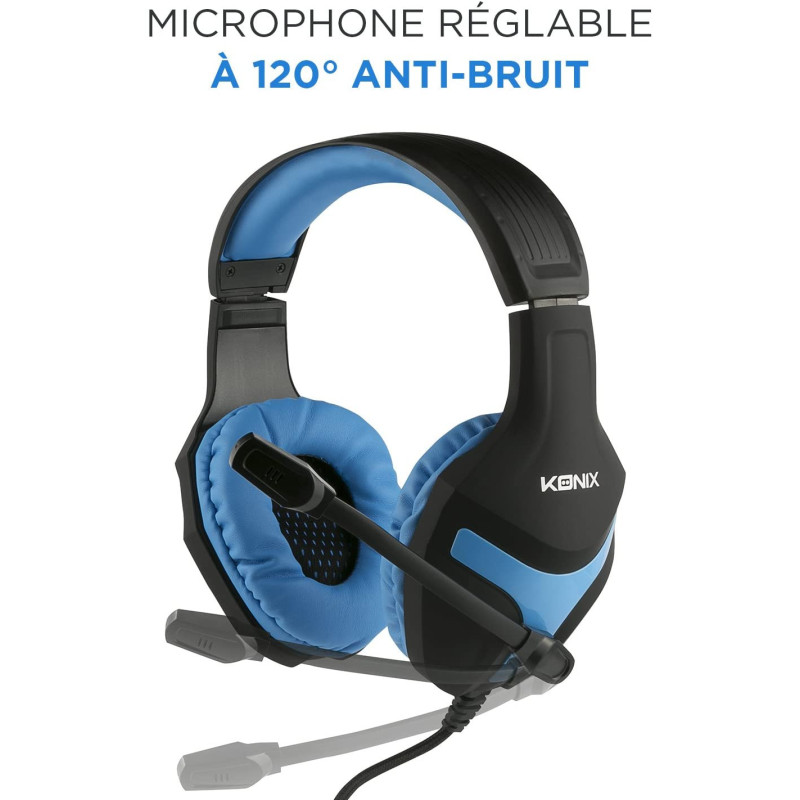 Casque Gaming Konix Mythics PS-400 pour PS4 Bleu