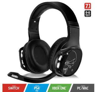 Casque de jeu avec fils et microphone - 3.5 mm et USB - Noir - Réusiné