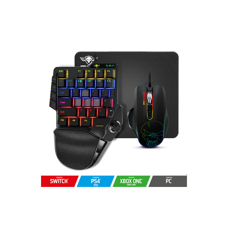 Pack pro-8 clavier souris casque rgb gamer compatible console ps4 / switch  / xbox one / pc SPIRIT