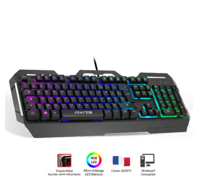 CLAVIER GAMER ADVANCE RGB SEMI MÉCANIQUE GTA250