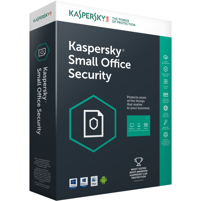 KASPERSKY SMALL OFFICE SECURITY 8.0, 20 Post + 1 SERVEUR