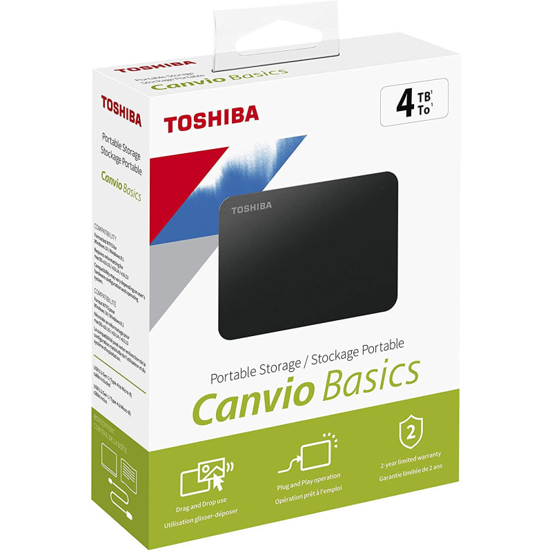 Disque Dur Externe TOSHIBA 4 TB CANVIO BASICS 2,5 USB 3,0