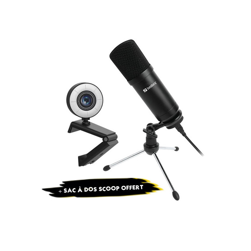 Pack SANDBERG Streamer Microphone & WebCam Streamer