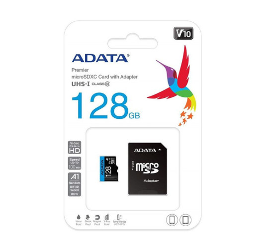 Card micro SD A-DATA 128Go class 10 + Adapt