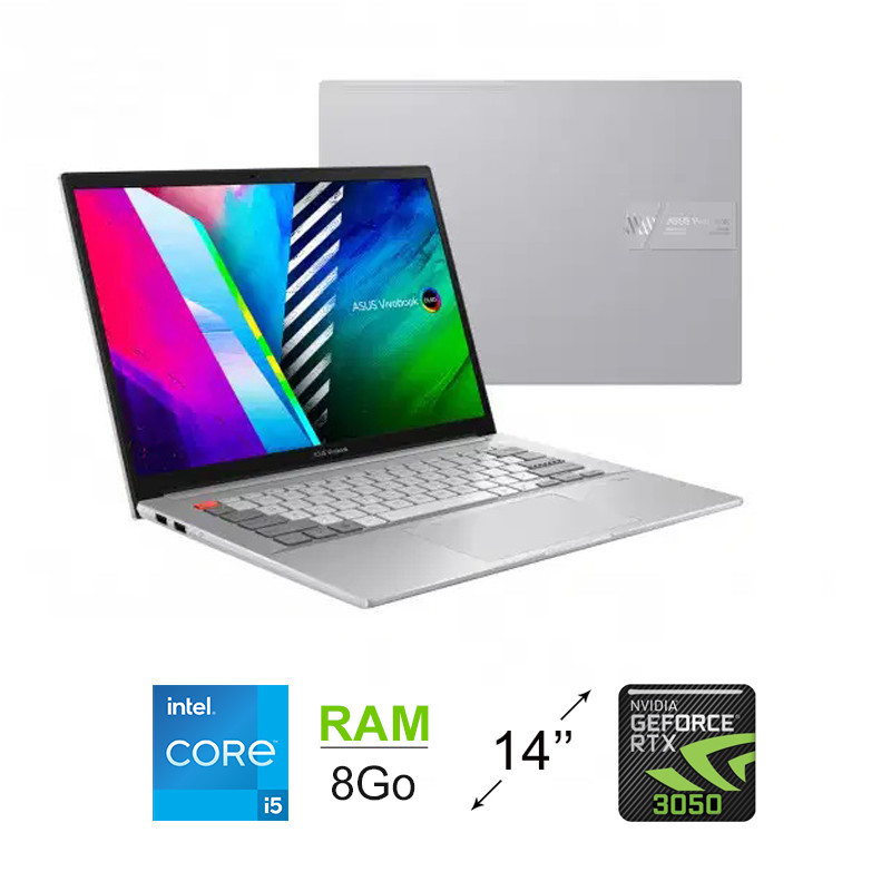 Pc Asus Vivobook Tunisie  I5-11é, 8Go, RTX3050, 14 OLED