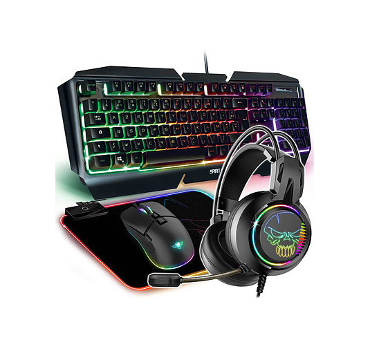 PACK SPIRIT OF GAMER 4EN1: Clavier Gaming - Casque - Souris & Tapis