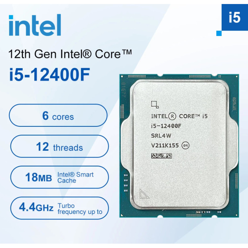 INTEL CORE I5 12400F 2.5GHZ 18MB 1700 BOX