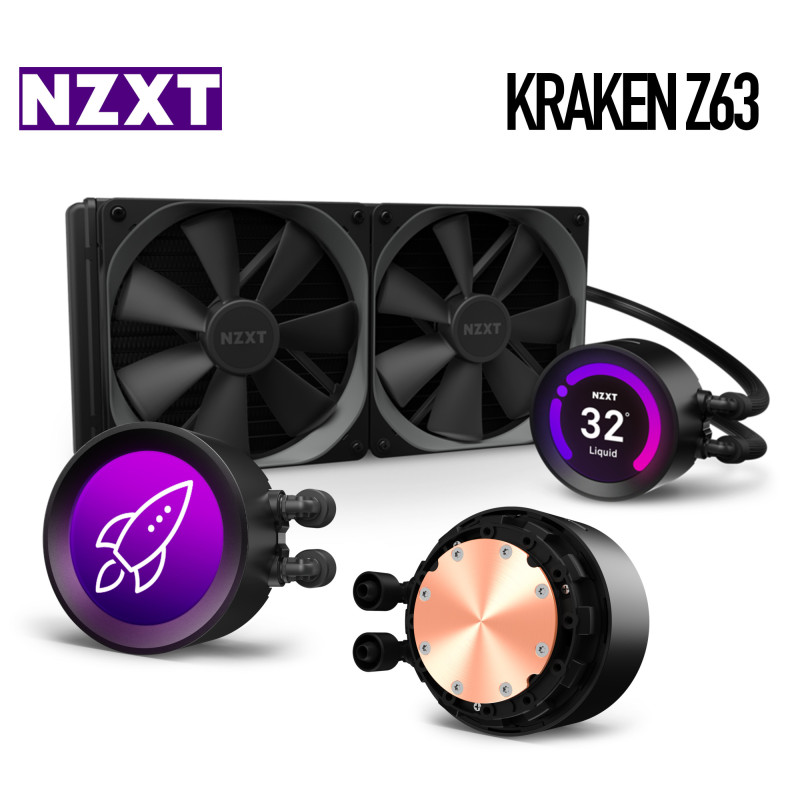 Refroidisseur de liquide NZXT Kraken Z63, 280mm avec écran LCD