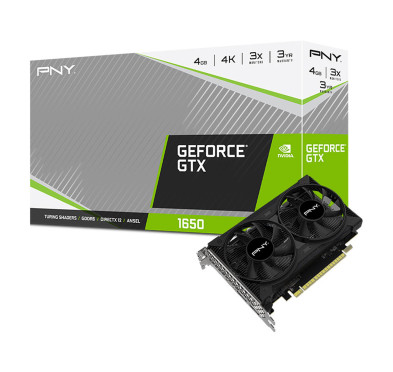 Carte Graphique PNY NVIDIA GeForce GTX1650 4Go GDDR6 double ventilateur