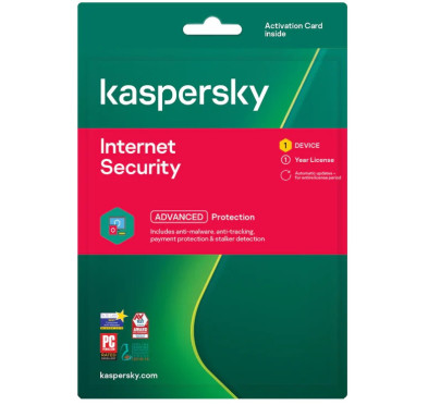 Antivirus Internet Security KASPERSKY 1Poste - abonnement 1 an