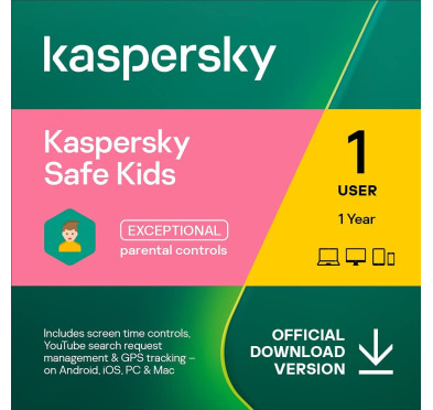 Kaspersky Safe Kids, 1Poste , abonnement 1 an