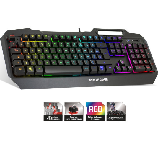 Clavier Gamer SEMI MECANIQUE RGB ELITE-K40