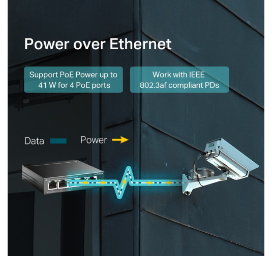 Switch de bureau Tp-Link TL-SF1005LP, 5 ports 10/100 Mbps avec 4 ports PoE