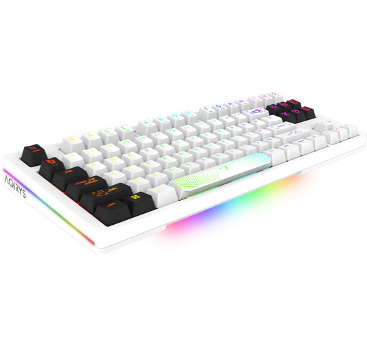 Clavier Gamer Mécanique AQIRYS ALUDRA TKL, 100% Anti-ghosting, RGB -White