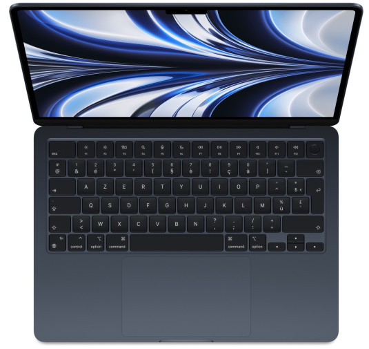PC Portable APPLE MacBook Air M2, puce M2, 8Go, 256Go SSD, Ecran Retina 13.6" - midnight