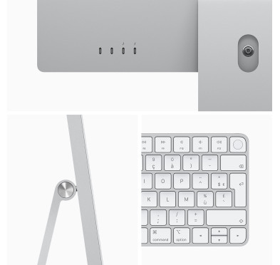 PC DE BUREAU APPLE iMac (2021), Apple M1, 8Go, 256Go SSD, Ecran Retina 4.5K 24" -Silver