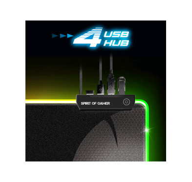 Tapis souris Gamer SOG DARKSULL XXXL RGB Avec Hub USB 4 ports