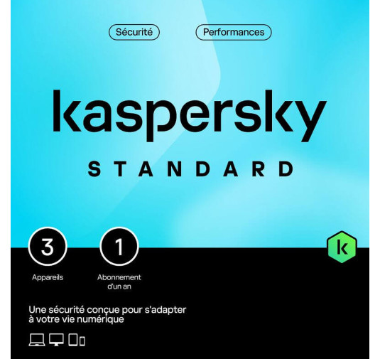 Kaspersky Antivirus Essential Protection - 3 postes - 1 an