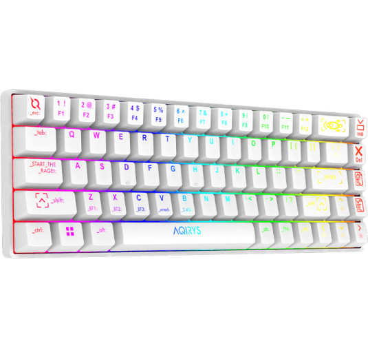 Clavier Gamer Mécanique AQIRYS MIRA, 100% Anti-ghosting, RGB -White