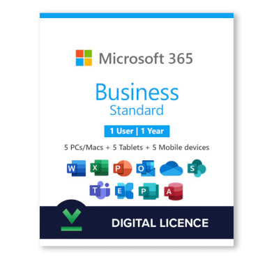Licence MICROSOFT 365 BUSINESS STANDARD RETAIL FRENCH AFRICA - Abonnement 1an code ESD
