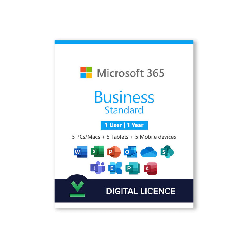 Licence MICROSOFT 365 BUSINESS STANDARD - 1an (code ESD)