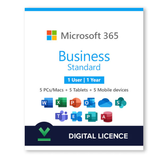 Licence MICROSOFT 365 BUSINESS STANDARD - 1an (code ESD)