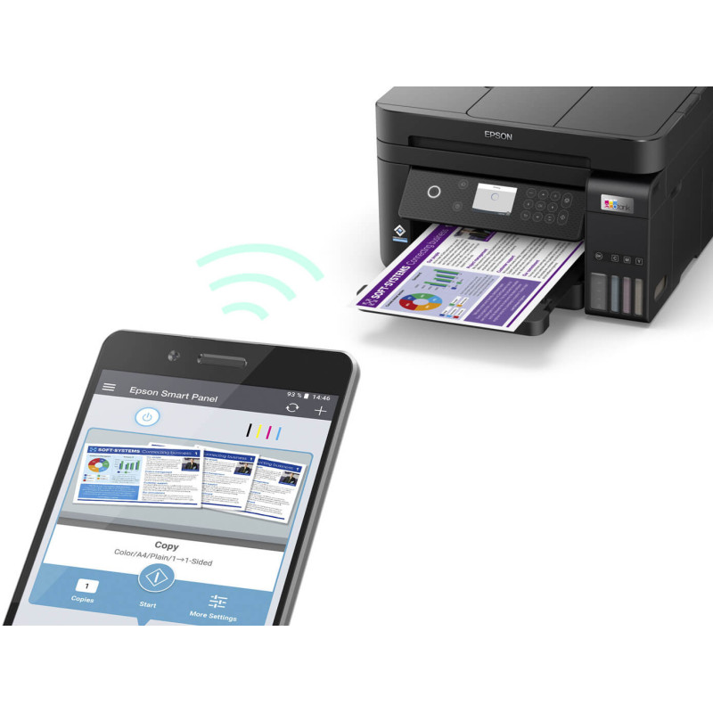 Imprimante Pro à Réservoir EPSON EcoTank L6270, A4 Couleur, 3en1, Recto-Verso, Wi-Fi