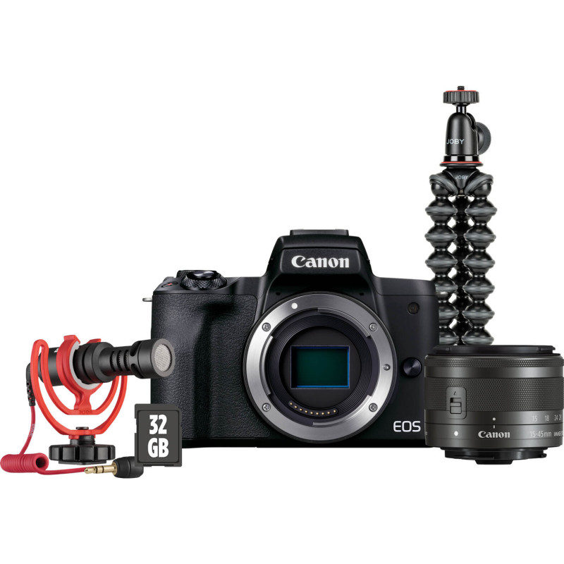 Appareils photo hybride Canon EOS M50 Mark II : Kit vlogueur , objectif EF-M 15-45mm IS STM