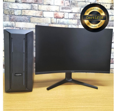 PC de Bureau Occasion Gamer ALPHA Liu Kang, i3-10è, GTX 1650, Ram 8Go + Ecran pc Gamer MSI Optix G271C - 27" incurvé