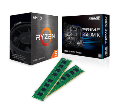 Kit upgrade PC : AMD Ryzen 5-5600X + CARTE MERE ASUS PRIME B550M-K + GOODRAM 16G