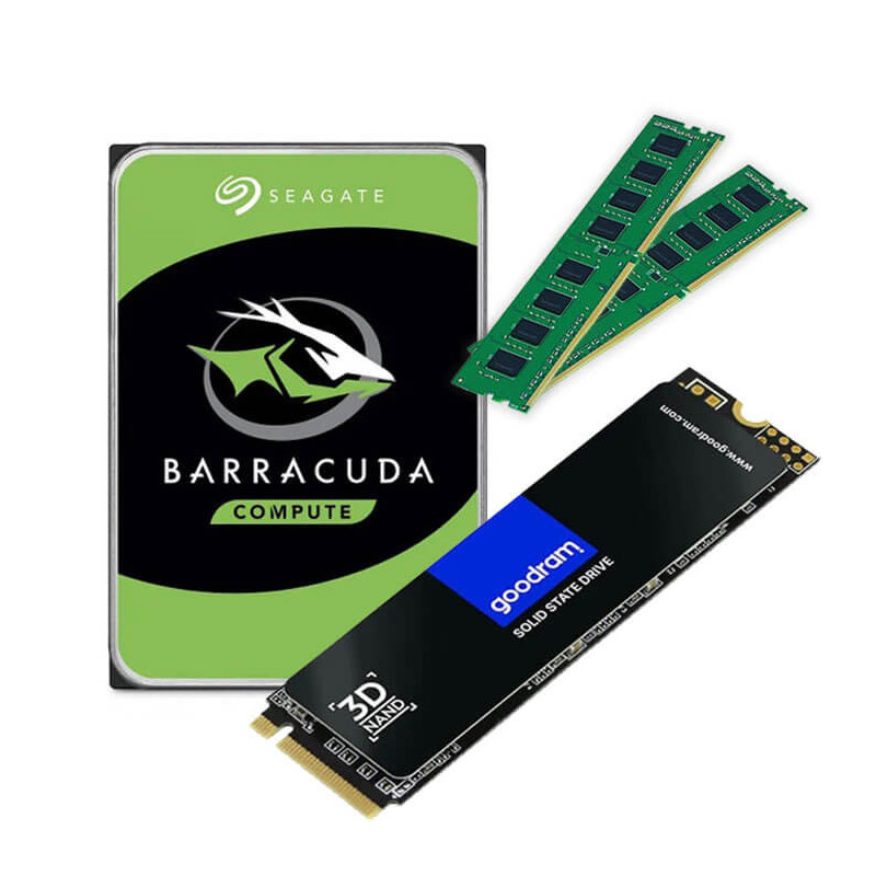 Kit upgrade PC  SEAGATE BARRACUDA 1To & GOODRAM SSD 256Go & 16G Ram