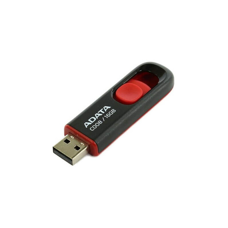 CLE USB A-DATA C008 16G NOIR A POUSSOIR noir