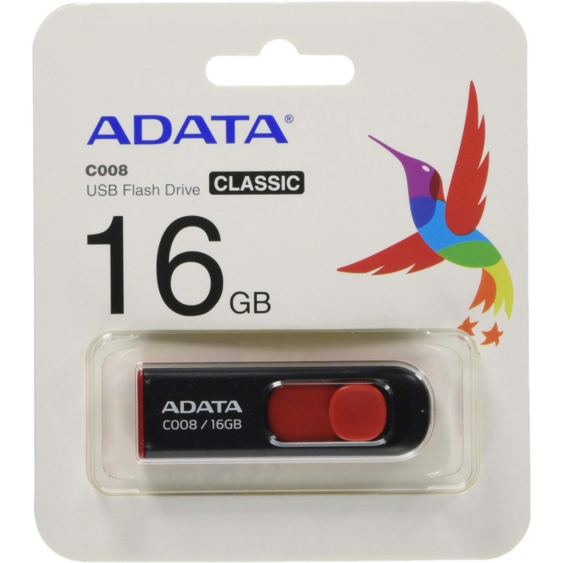 CLE USB A-DATA C008 16G NOIR A POUSSOIR noir