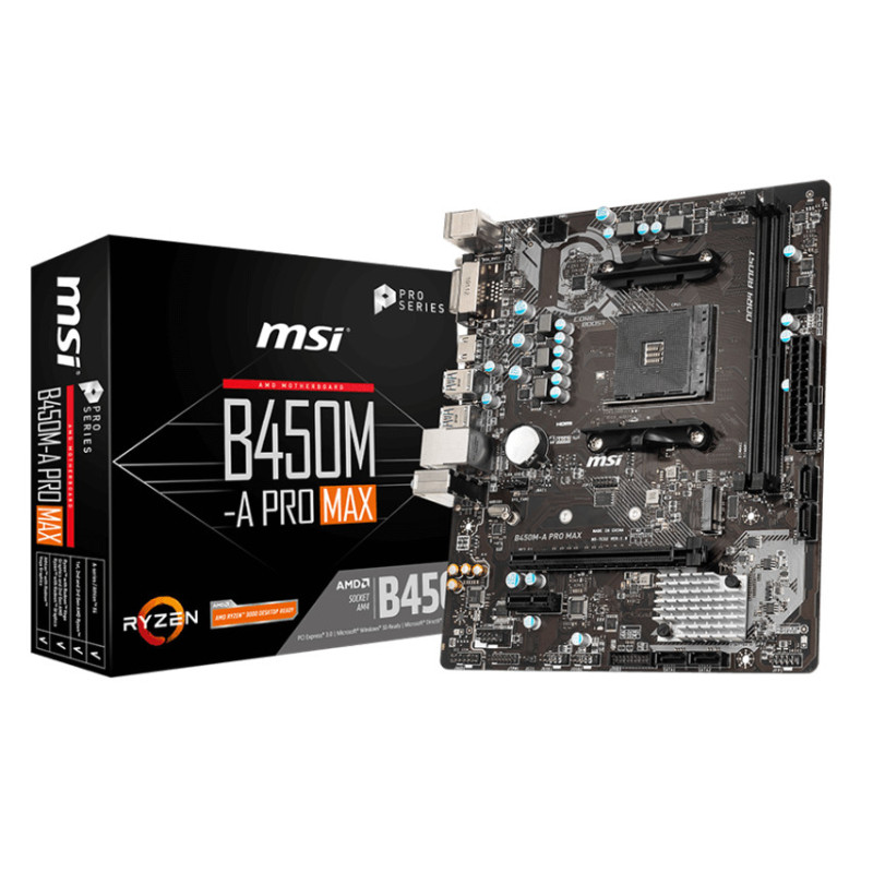 Carte Mère MSI B450M-A PRO MAX: AMD AM4, Core Boost, DDR4 Boost, Turbo M.2