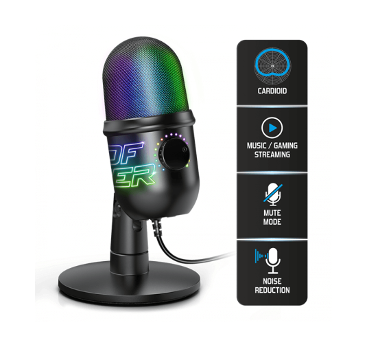 Microphone Spirit of Gamer Eko-400 RGB Cardioïde