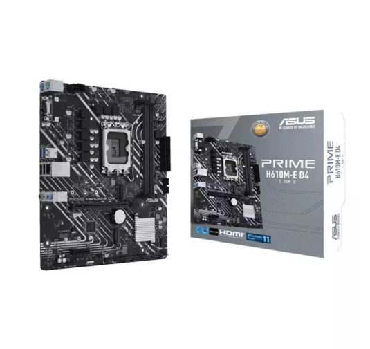 Carte Mère Pro Asus PRIME H610M-E D4-CSM, Mic-ATX Motherboard DDR4, Intel LGA 1700