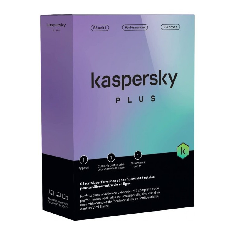 Antivirus KASPERSKY Plus 10 Postes - Abonnement 1 an