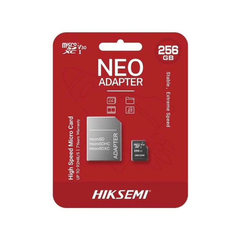 Carte mémoire MICROSDXC HIKSEMI 256 GO - AVEC Adaptateur