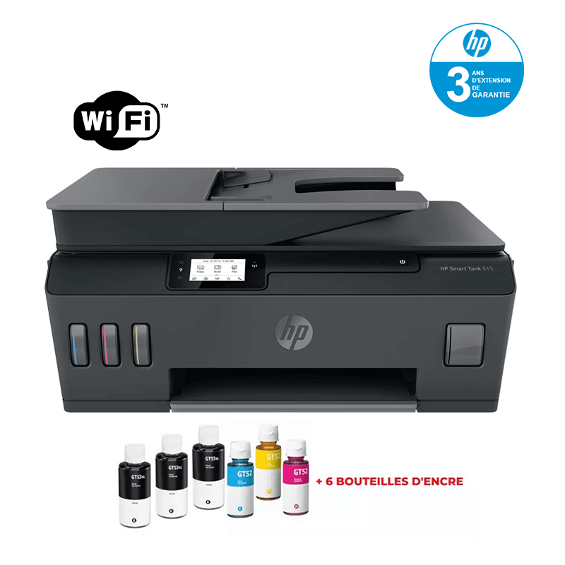 Imprimante à réservoir d'encre HP Smart Tank 615  multifonction Couleur wifi