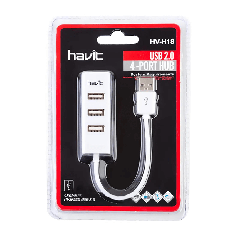 HUB USB 2.0 HAVIT HV-H18 (4 Ports)