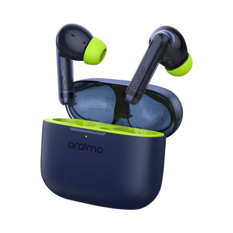 FreePods Oraimo - True Wireless Earbuds avec étui de chargement, Bleu