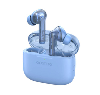 FreePods Oraimo - True Wireless Earbuds avec étui de chargement, Ice Lake Blue