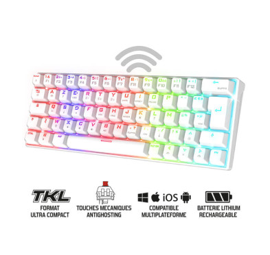 Clavier Gamer SOG - Mécanique sans fil XPERT-K200, RGB WHITE