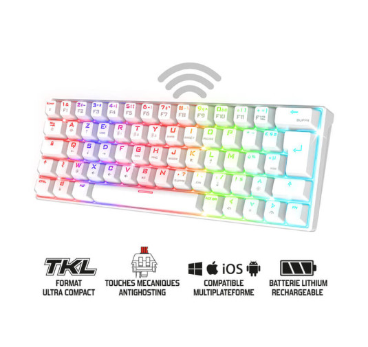 Clavier Gamer SOG - Mécanique sans fil XPERT-K200, RGB WHITE