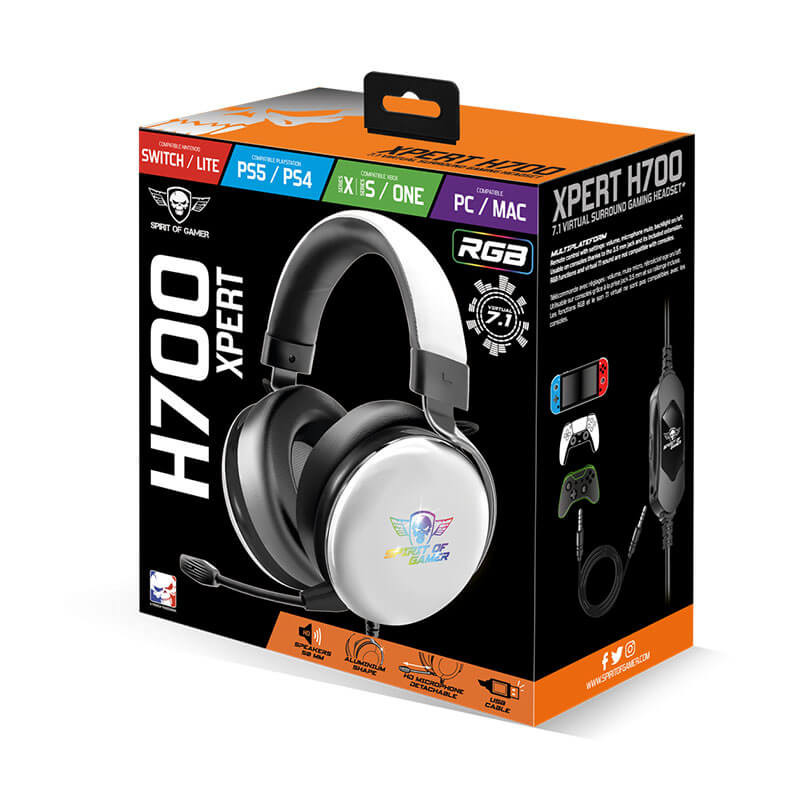 Casque Gamer SOG XPERT H700 USB - RGB White