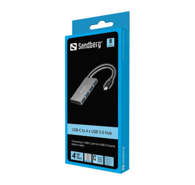 HUB SANDBERG USB-C To (4 Ports USB 3.0)