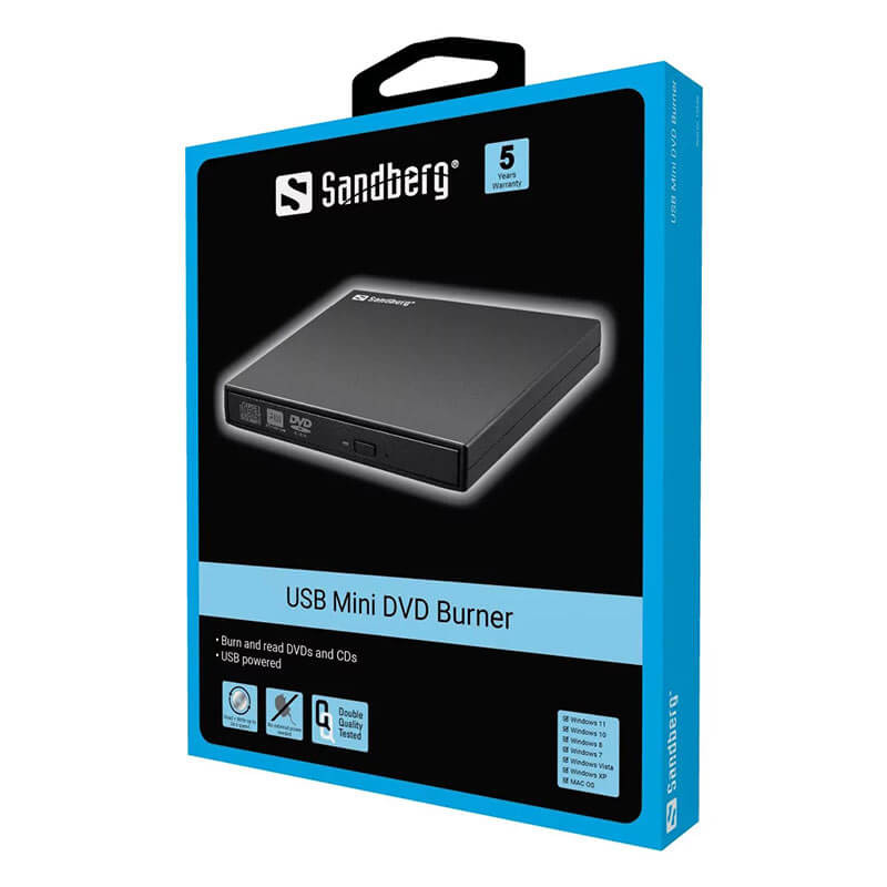 Mini Lecteur DVD Sandberg USB Mini DVD Burner